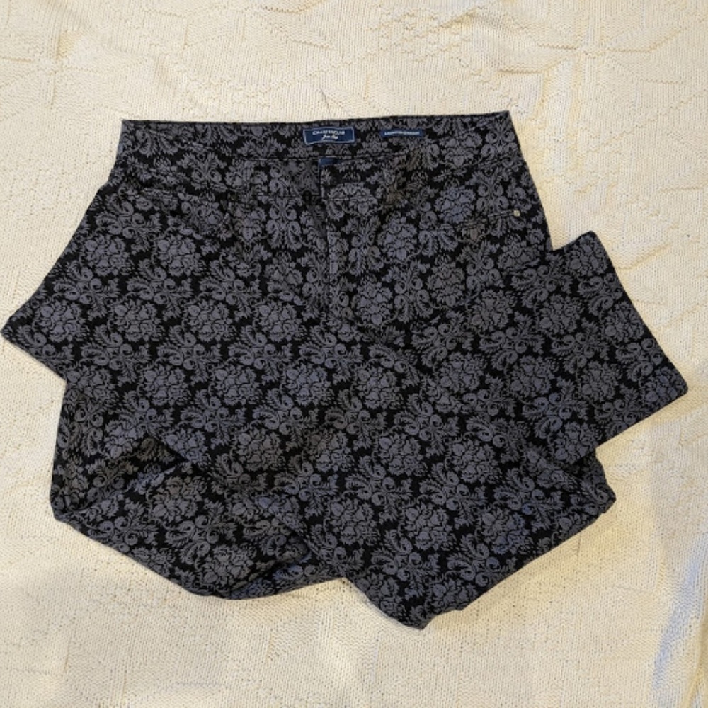 Charter Club Black patterned jeans size 8